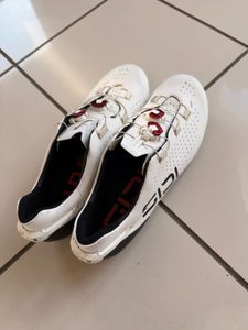 sidi shot 3 utilisees 42 blanc chaussures vélo rou... - 1