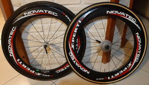 Paire roue carbone NOVATEC 80mm // Patins // Boyau... - 1