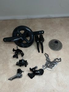 Lot complet pièces vélo route Shimano 105 + pédali... - 1