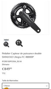 Pédalier ultegra 8100P capteur puissance - 1