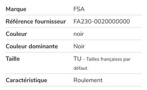 Kit de roulements FSA pour boîtier de pédalier BB3... - 1