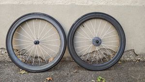 Paire de roues Carbone 50mm à boyaux – Moyeux TUNE... - 1