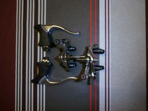 ensemble Shimano 105 vintage (leviers étriers pati... - 1