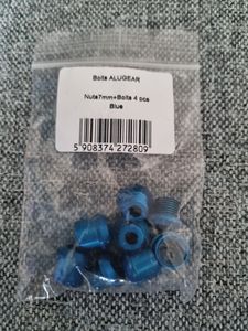 4 vis de plateaux Alugear bleues avec écrous 7mm - 1