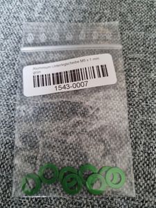 8 rondelles en aluminium M5 x 1mm vertes - 1