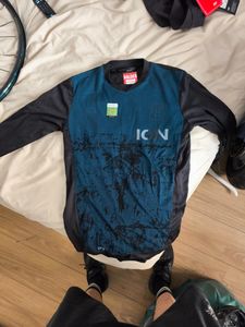 Maillot ION VTT manches longues imprimé, bleu pétr... - 1