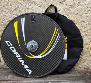 Roue arrière lenticulaire CORIMA boyau pour vélo d... - 1