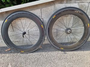 Paire roues MAVIC Carbone Cosmic SSC 80 10V Shiman... - 1