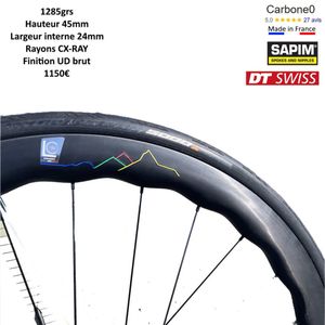 Roues carbone 45mm  - Moyeux DT-Swiss 240 - Rayons... - 1