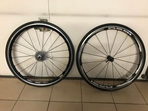 Paire de roues alu-carbone velo route Shimano RS81 - 1