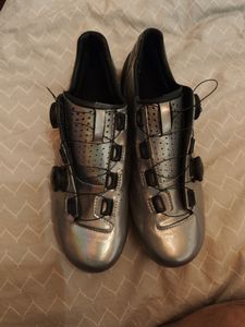 Chaussures vélo route Van Rysel RoadR900 gris irid... - 1