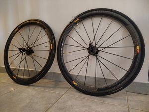Paire Roues Mavic Ultimate Carbone Patins + Boyaux... - 1
