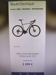 Vélo de course électrique Orbea Gain D10 année 201... - 1