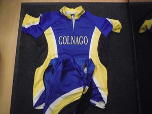 TENUE COLNAGO VINTAGE "NEUVE" BLEU JAUNE NOIRE TAI... - 1